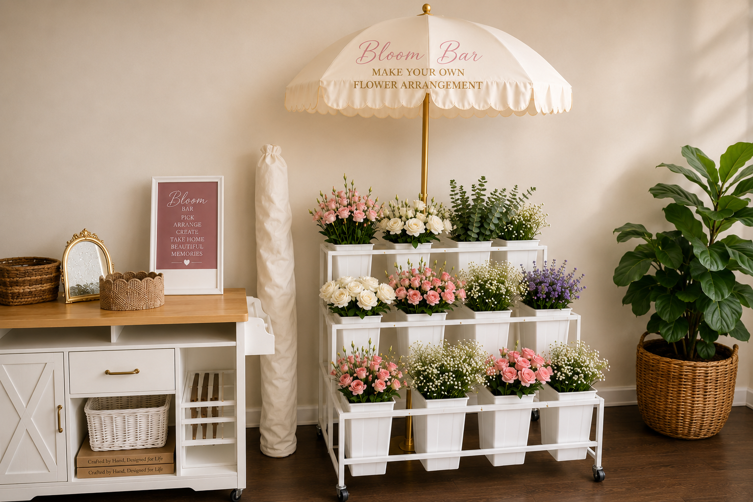 Bloom Bar event — make your own flower arrangement